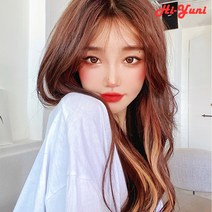 하이유니 심플 브릿지 트윙클 여자 여성 붙임머리 헤어 피스 부분 가발, 46.그레이프퍼플 (너비:3cm/기장:55cm)