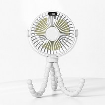 문어발 휴대용 미니 유모차 선풍기, 핑크