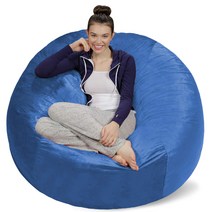 소파 삭 (Sofa Sack) 울트라 소프트 쿠션 의자 로열 블루 빈리스 마이크로 스웨이드 커버 첨부 플러시 메모리 폼 152 D×152 W×76 Hcm [일본 정규 수입품]