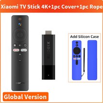 global version xiaomi mi tv stick 4k tv 11 21, 나는 플러그, 1-파란색 덮개 추가