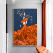 MINJING 3D전체DIY 큐빅 보석 십자수세트 북구 대단한 인물 미녀 뒷모습 취미생활 비즈십자수 집들이 선물 생일, 1세트, 40x55cm