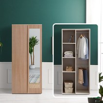 동서가구 이즈 클래스 800 거울장(옷장/이불장/수납옷장/서랍옷장), 800_거울수납옷장, 오크