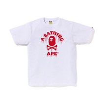 BAPE 베이프 드립 에이프 크로스본 칼리지 티 화이트 레드