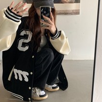 야구점퍼 베이스볼 모직자켓 봄자켓 자수패치 단체과 야구유니폼 커플