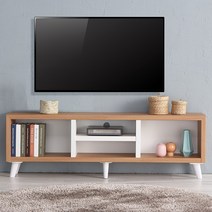 힘찬리빙 벤자민 거실 티비 선반 책장 TV 다이 수납장, 벤자민 1500 거실장, 아카시아 화이트