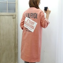 이힝 조이데이 프린팅 기모 루즈핏 롱원피스 홈웨어