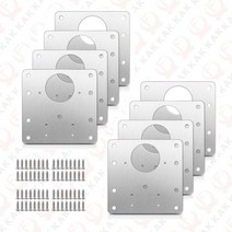 KAK 8pcs 힌지 수리 플레이트 닦았 스테인레스 스틸 캐비닛 고정 브래킷 키트 장착, 04 8 Pack