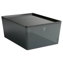이케아 IKEA 투명수납함+뚜껑 블랙 26x35x15cm PET, 이미지참조