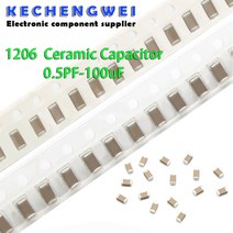 슈퍼 캐패시터 100 개 1206 50V SMD 후막 칩 다층 세라믹 커패시터 05pF100 미크로포맷 10NF 1 22 47 1PF, 39 68pF