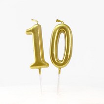 골드 숫자초-케이크 촛불 양초 생일 막대 슬림 메탈 픽 데코 장식, 6