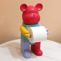 두루마리 휴지 화장지 걸이 화장실 인테리어 곰돌이, 폭력곰 시리즈 - 파란색 티슈박스