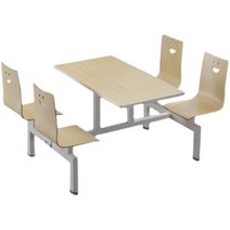 식당의자 급식실 매점 테이블 의자 조합 세트 4인용, 방화보드화이트