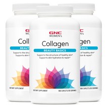 GNC 우먼스 콜라겐 뷰티 베이직 캐플렛 글루텐 프리 무설탕, 180정, 3개