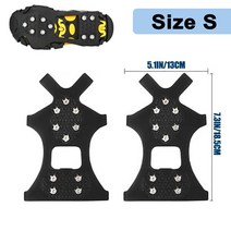 아이젠 체인아이젠 등산용 10 스터드 미끄럼 방지 아이스 스노우 그리퍼 스파이크 겨울 등반 그립 신발, 09 S-Silver