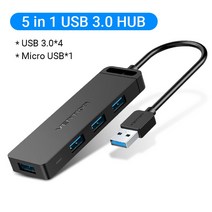 VENTION USB 허브 3.0 멀티 USB 분배기 4 USB 포트 3.0 2.0 마이크로 충전 전원 레노버 XIAOMI 맥북 프로 PC 허브 USB 3 0, 1개, 러시아, USB 2.0 with power