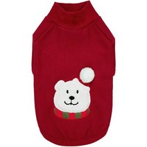 Blueberry Pet 부드럽고 편안한 메리 크리스마스 홀리데이 축제 곰 풀오버 터틀넥 가을 겨울 강아지 스웨트셔츠 코트 등 길이 40.6cm(16인치) 대형견을 위한 따뜻한, 기본