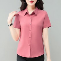 블라우스 빅사이즈 셔츠 숙녀 반팔 얇은 여름 뚱뚱한 소녀 전문 착용 기질 비즈니스 정장 쉬폰 탑 여성