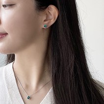 피엔에스갤러리 브릴리언트 크리스탈 파티나 실버 탄생석 귀걸이 목걸이 세트 EN025