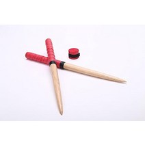 거꾸로된스케일 나무 박쥐 소재 광택 빛나는 벌 테이퍼 롤 사양 블루 고무 (나무 소재)드럼스틱 직경 20mm 길이 350mm 단단한 재료, 레드