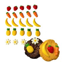 모양 초콜릿 10개입 5종 딸기 당근 바나나 꽃 데코 장식 케이크 머핀 베이킹재료 토핑 아이스박스포함