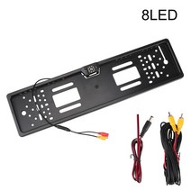 무선후방카메라 어라운드뷰 사이드 후방카메라 12V 자동차 후면보기 카메라 4/8 LED 유럽 영국 라이센스 플레이트 홀더 주차 센서 반전 Vedio 수신기 세트 액세서리, [01] 8LED, [01] 12V, 01 8LED