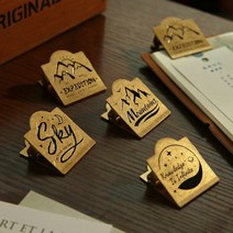 빈티지 다꾸 메탈 집게 다이어리 책 서류 클립 황동 사각 다용도 집게, 로즈