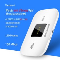 벤튼 잠금 해제 4g lte 휴대용 와이파이 라우터 포켓 핫스팟 mifi sim 카드 플러그 앰프 VPN 150mbps 고속 3000mah 배터리 재생, 협력사, 버전 4