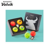 볼빅 황소에디션 컬러골프공 3피스 4구 볼마커세트, 지훈스타크 4구