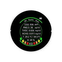 Tuya-Wifi 7 인 1 대기질 측정기 PM2.5 CO2 TVOC HCHO AQI 온도 습도 이산화탄소 감지기 알람 임계 기능, 03 Basic Version