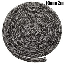 티타늄 화목난로 거꾸로타는 주물 스텐 캠핑용 실내 화목난로 1012mm 2m 길이 블랙 스토브 화재 로프 나무 굽기 스토브 로그 버너 고온 내화 씰 로프, 10mm