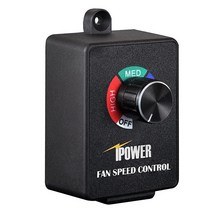 GLFANXCONTROL 배기 가변 속도 컨트롤러 조절기 덕트 인라인 팬 벤트 블로우어용 HVAC 컨트롤 350W 블랙