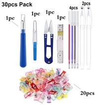 열펜 30pcs 바느질 액세서리 세트 퀼트 클립 바느질 솔기 리퍼 홈 diy 자수 대, 30개 팩