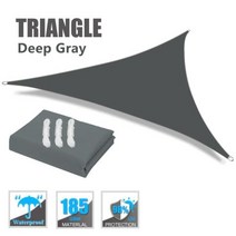 2/3/3.6/5M Triangle Sun Shade Sail Canopy for 98%UV Block Sun Shelter For Outdoor Facility&Activ, CHINA, 5X5X5M, DEEP GREY