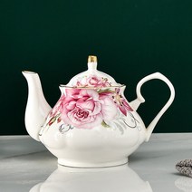 FREELIFE 유럽 본 차이나 찻주전자 영어 애프터눈 티 세트 주전자 고급 도자기 커피 포트 내열, Rose 400ML-677