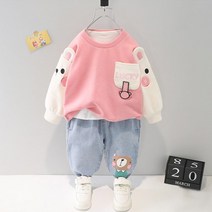 와우베베 유아동 럭기베어상하복세트 유아봄옷 유아외출복 등원룩 문센룩 유아예쁜옷 바지세트
