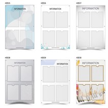 서아기획 아크릴 4구 포켓(2 x 2배열) 게시판, 시안 25번