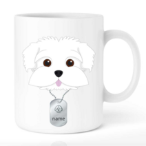마이월플레이즈 강아지머그컵 나만의 주문제작 이름표커스텀 몰티즈, 오른쪽