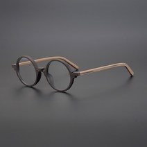 초경량 동글이 우드 뿔테 안경 줄무늬 블랙 남자 안경테 알작은 안경태