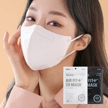 [1+1] VARO 바로 에어 핏 플러스 2D 마스크 25매입 화이트/블랙 (KF94), 화이트+화이트