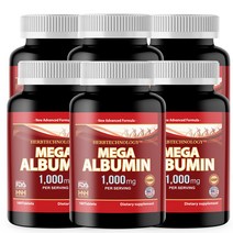 HNHusa 100% 순수 메가알부민 180정 (3개월분) / 미국 GMP 생산 라인 [미국현지발송], 180정 6병