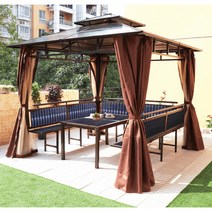 조립식 디자인 파고라 옥상 정원 마당 옥상원두막, 3.5X3.5m 4기둥 정자기둥 10cm