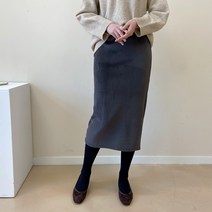 아넬리 H라인 겨울 기모 벨로아 롱 스커트