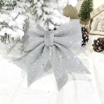 크리스마스 부직포 펄 리본 트리 리스 가랜드 만들기 장식 소품 선물 포장, 펄 리본 - 실버