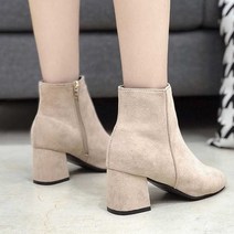 여성 오피스룩 신발 겨울 구두 기모 안감 앵클 부츠