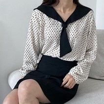 아이우먼 빅사이즈 203 큐티도트타이블라우스 DYPG585