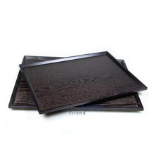 [RA㏓] 옻칠 원목 트레이( 직사각쟁반 중) 42 x 30 가정용 나무 간식 개인 쟁반 일식집 고급 손님대접 주방 가벼운 예쁜 우드 과자 업소용 미니 정사 ▷_§Ea, 《본상품》