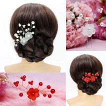 너만의 들꽃 셀프웨딩 헤어핀 한복 혼주 뒤꽂이 올림머리장식