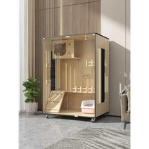 고양이 집 장난감 둥지 케이지 럭셔리 캐비닛 캐비넷, 23H7캐터리90X60X153cm블랙-자가설치