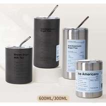 OCE 보온 보냉 빨대 텀블러 빨대컵 스탠물병 콜드컵, 600ml - 미디엄 그레이