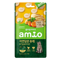 풀무원건강생활 아미오 자연담은 고양이 퓨레 10g, 닭가슴살 + 당근 혼합맛, 15개